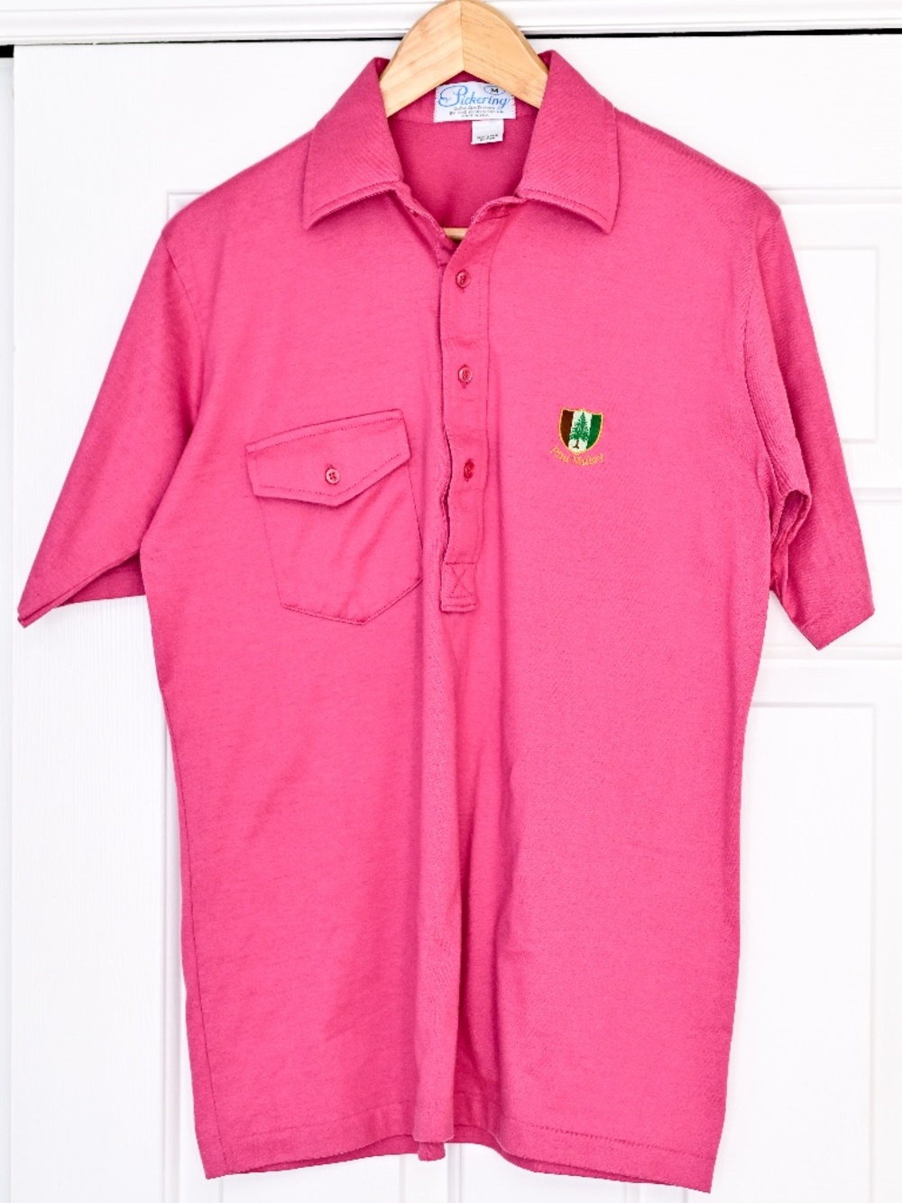 Men's Vintage Pine Valley Golf Club Pickering Kimberton Pocket Polo Pink Medium